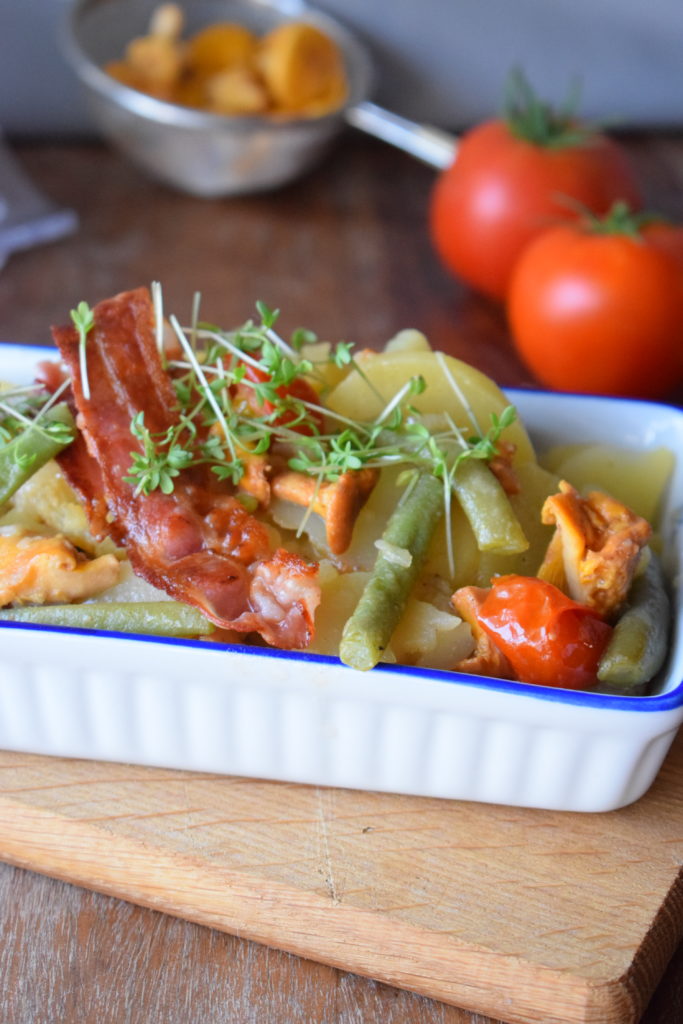 SOMMER-KARTOFFELSALAT MIT BOHNEN &amp; PFIFFERLINGE - Kartoffelwerkstatt