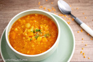 Rote Linsensuppe Kartoffelsuppe Rote Linsen Kartoffelwerkstatt