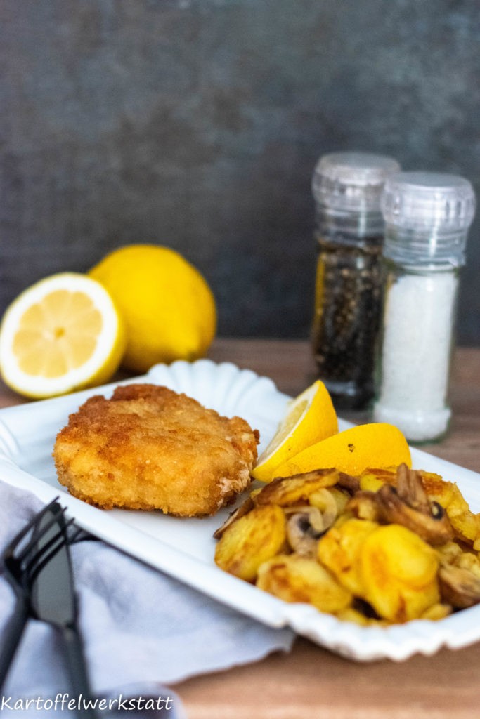 Deutscher Klassiker : Cordon bleu / Schnitzel mit Bratkartoffeln