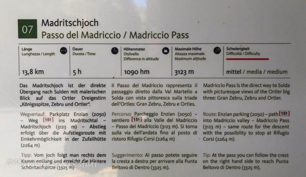 Route Madritschjoch