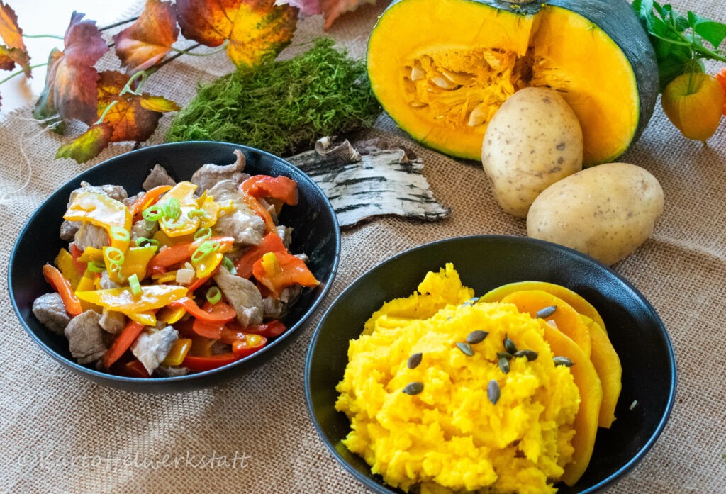 GRÜNER HOKKAIDO & KARTOFFEL-KÜRBISPÜREE 4 grüner hokkaiodo